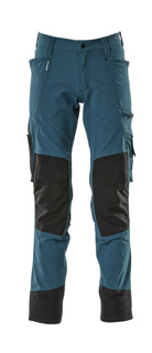 Hose mit Knietaschen, Stretchstoff, Farbe: Dunkelpetroleum