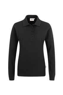 215-05 HAKRO Damen Longsleeve-Poloshirt Mikralinar®, schwarz