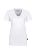 126-01 HAKRO Damen V-Shirt Classic, weiß
