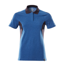 Polo-Shirt, Damen, azurblau/schwarzblau