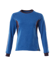 Sweatshirt, Damen, azurblau/schwarzblau