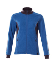 Sweatshirt mit Zipper, Damen, azurblau/schwarzblau