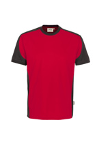 290-02 HAKRO T-Shirt Contrast Mikralinar®, rot/anthrazit