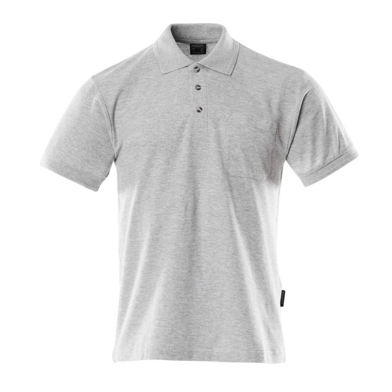 MASCOT® BORNEO Polo-Shirt, GRAU-MELIERT (60% BW/40% Polyester, 180 g/m²)