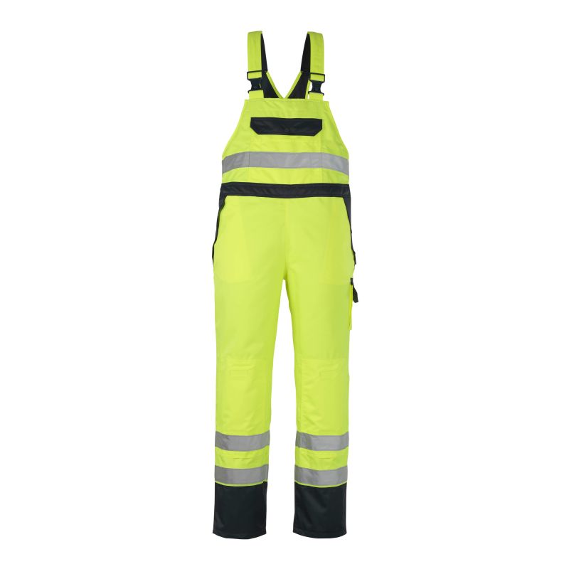 MASCOT® WELS, Überziehlatzhose, GELB/MARINE (100% Polyester (Mascottex®), 240 g/m²)
