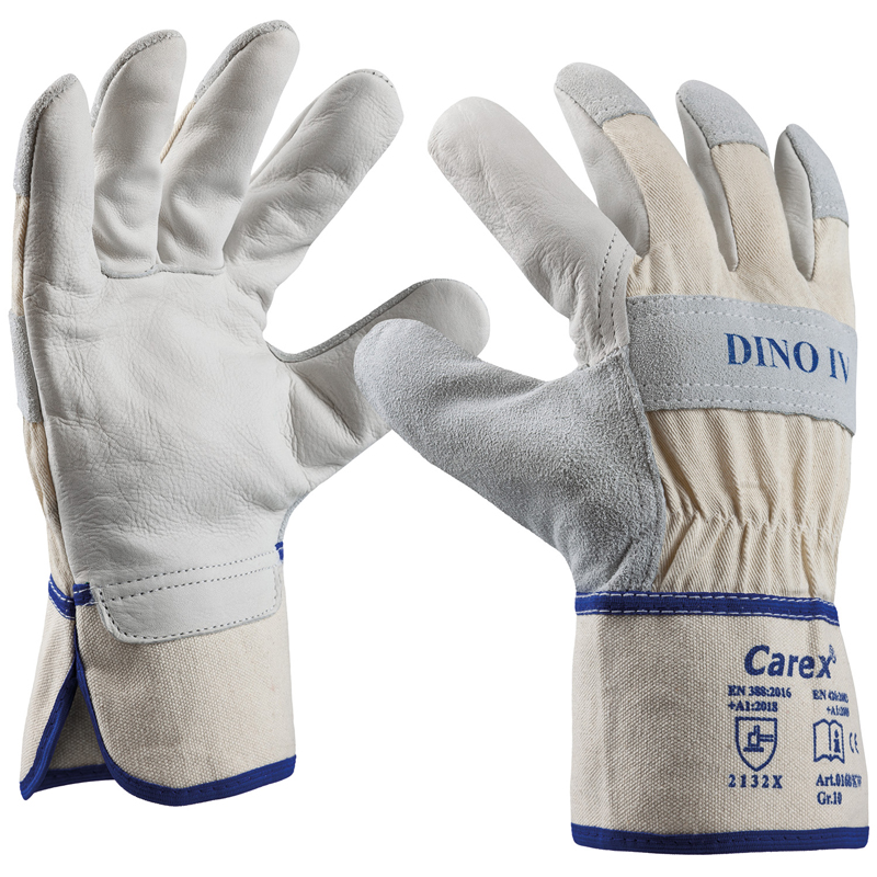 Art. 0168/KW DINO® IV Rindlederhandschuh, Farbe: grau/beige (natur)
