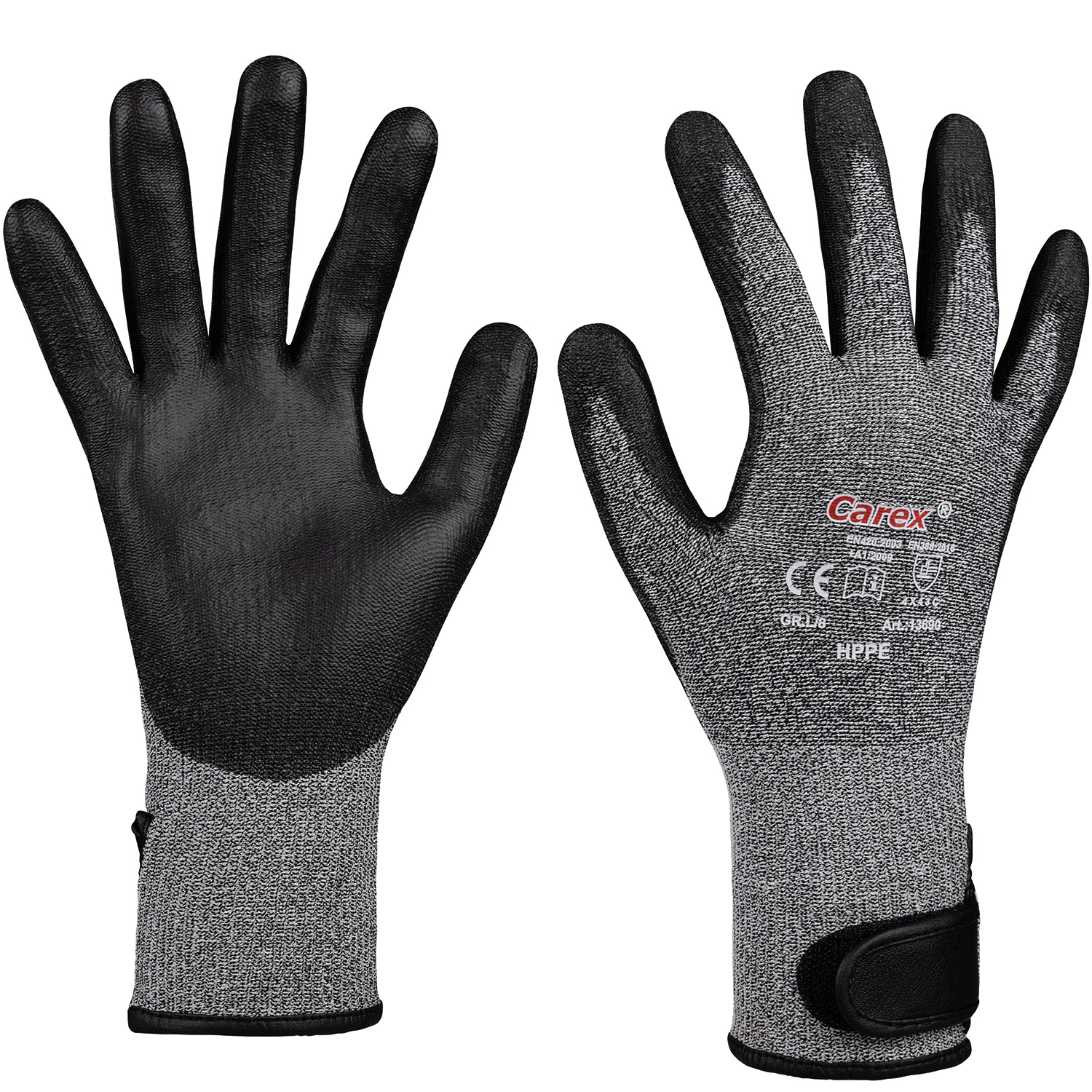 Art. 13690 Schnittschutzhandschuh mit Beschichtung, Farbe: weiß/schwarz