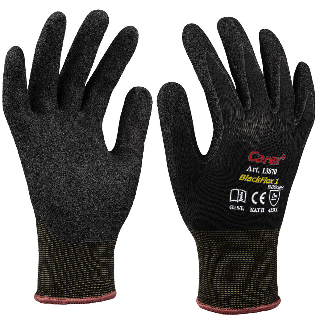 Art. 13870  BlackFlex 1 Strickhandschuh mit Beschichtung,  Farbe: schwarz