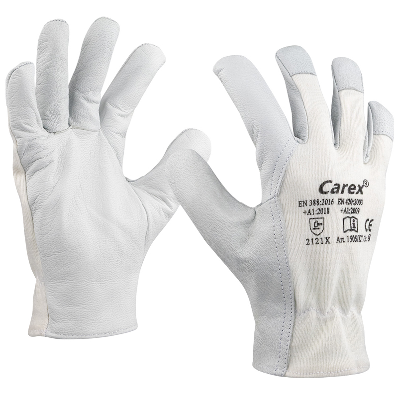 Art. 1505/KT Nappalederhandschuh, Farbe: grau/beige (natur)