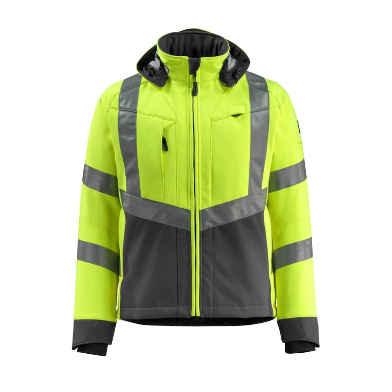 MASCOT® BLACKPOOL Soft Shell Jacke, GELB/DUNKELANTHRAZIT (100% Polyester, 360 g/m²)