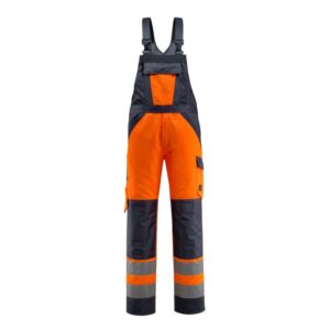 MASCOT® GOSFORD Warnschutz-Latzhose, HI-VIS ORANGE/ SCHWARZBLAU (80% Polyester/20% BW, 285 g/m²)