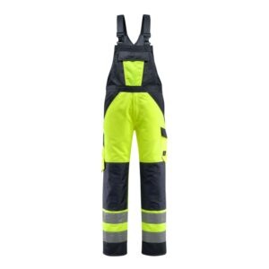 MASCOT® GOSFORD Warnschutz-Latzhose, HI-VIS GELB/ SCHWARZBLAU (80% Polyester/20% BW, 285 g/m²)