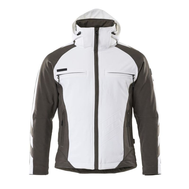 MASCOT® DARMSTADT Soft Shell Jacke mit Stretch, WEISS/DUNKELANTHRAZIT (100% Polyester/305 g/m²)