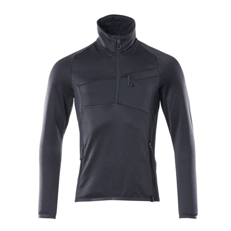 MASCOT® Accelerate Fleecepullover mit kurzem Reißverschluss schwarzblau