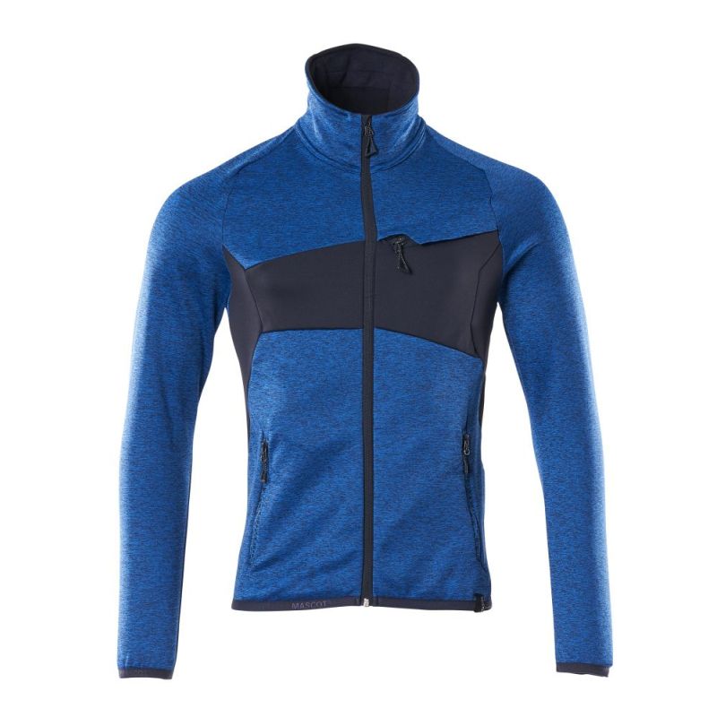 MASCOT® Accelerate Fleecepullover mit Reißverschluss azurblau/schwarzblau
