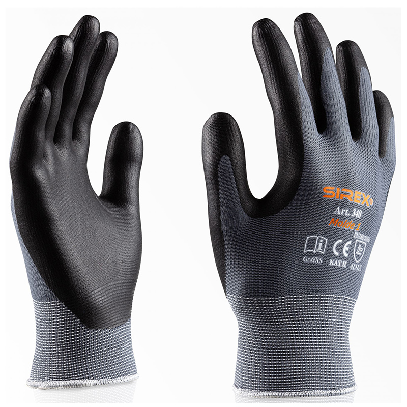 Art. 340 Molde 1 Strickhandschuh mit Beschichtung, Farbe: grau/schwarz