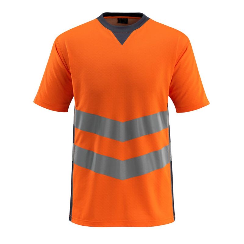 MASCOT® SANDWELL T-Shirt, ORANGE/SCHWARZBLAU (50% Polyester/50% BW, 170 g/m²)