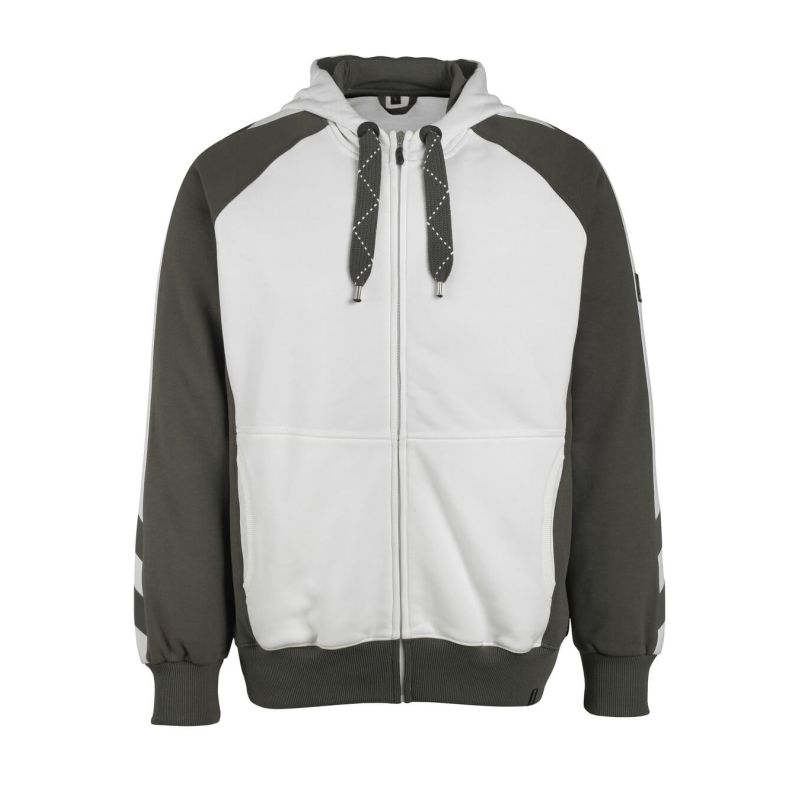 MASCOT® WIESBADEN Kapuzensweatshirt, WEISS/DUNKELANTHRAZIT (60% BW/40% Polyester, 340 g/m²)