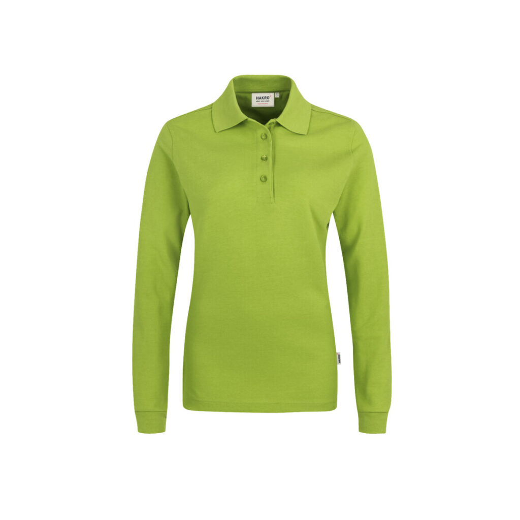 Women-Longsleeve-Poloshirt Performance, KIWI (50% BW/50% Polyester, 220 g/m²)