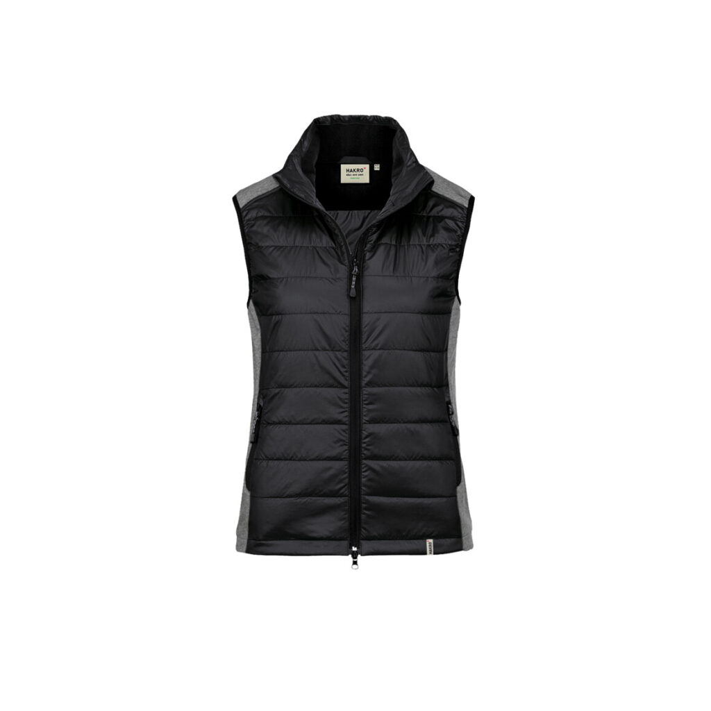 HAKRO Damen Hybridweste Alabama, regular fit, schwarz, Gewebe aus 98% Baumwolle/2% Elasthan,120 g/m²
