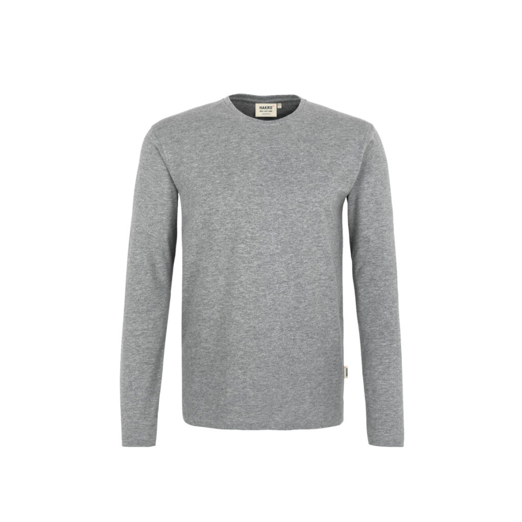 Longsleeve T-Shirt Heavy, GRAU-MELIERT (85% BW/15% Viskose, 185 g/m²)