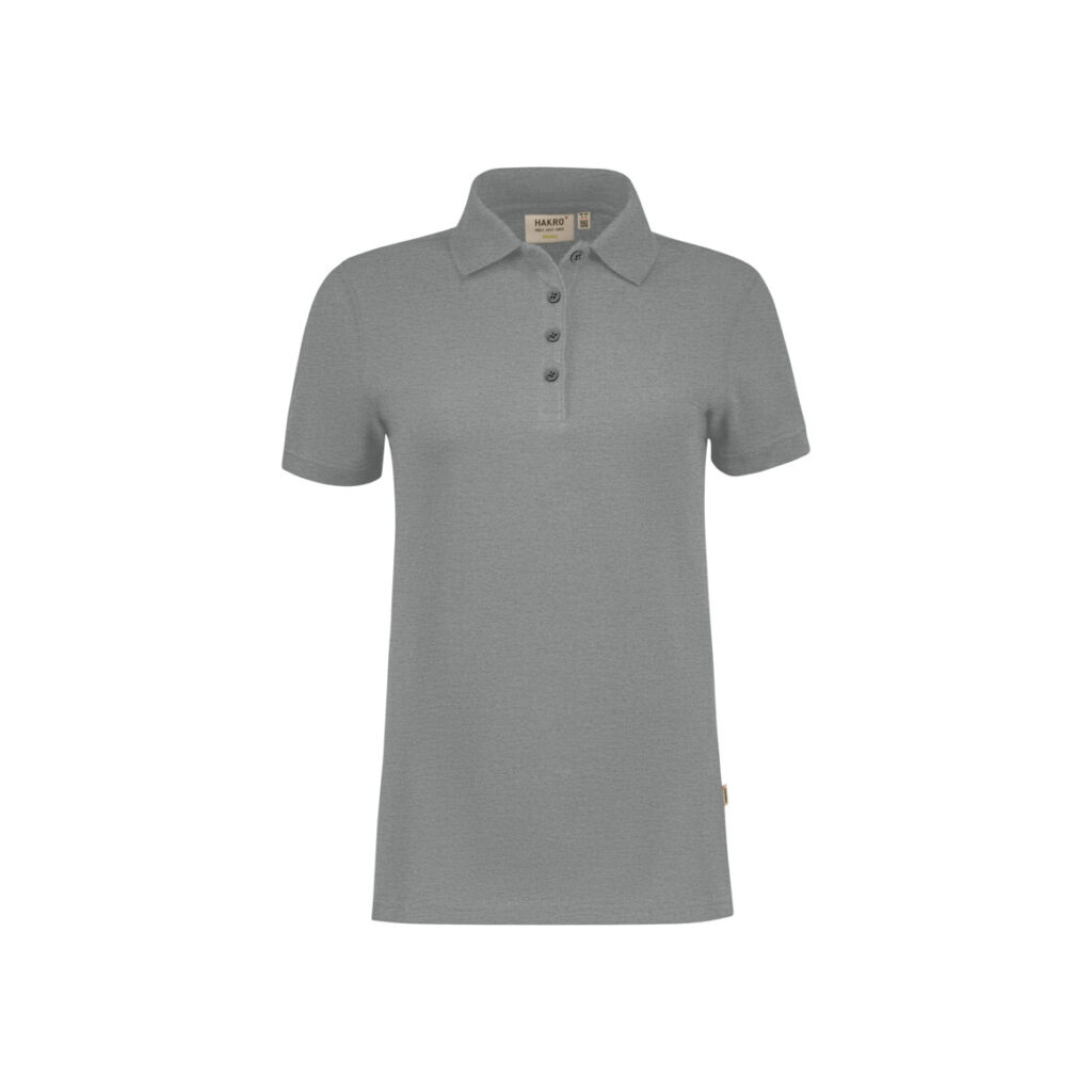 HAKRO Damen Poloshirt Bio-Baumwolle GOTS grau meliert