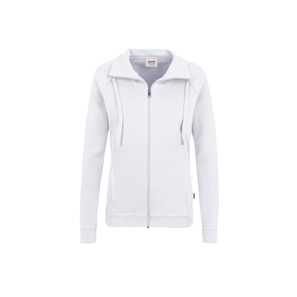 Women-Sweatjacke College, WEISS (70% BW/30% Polyester, 300 g/m²)