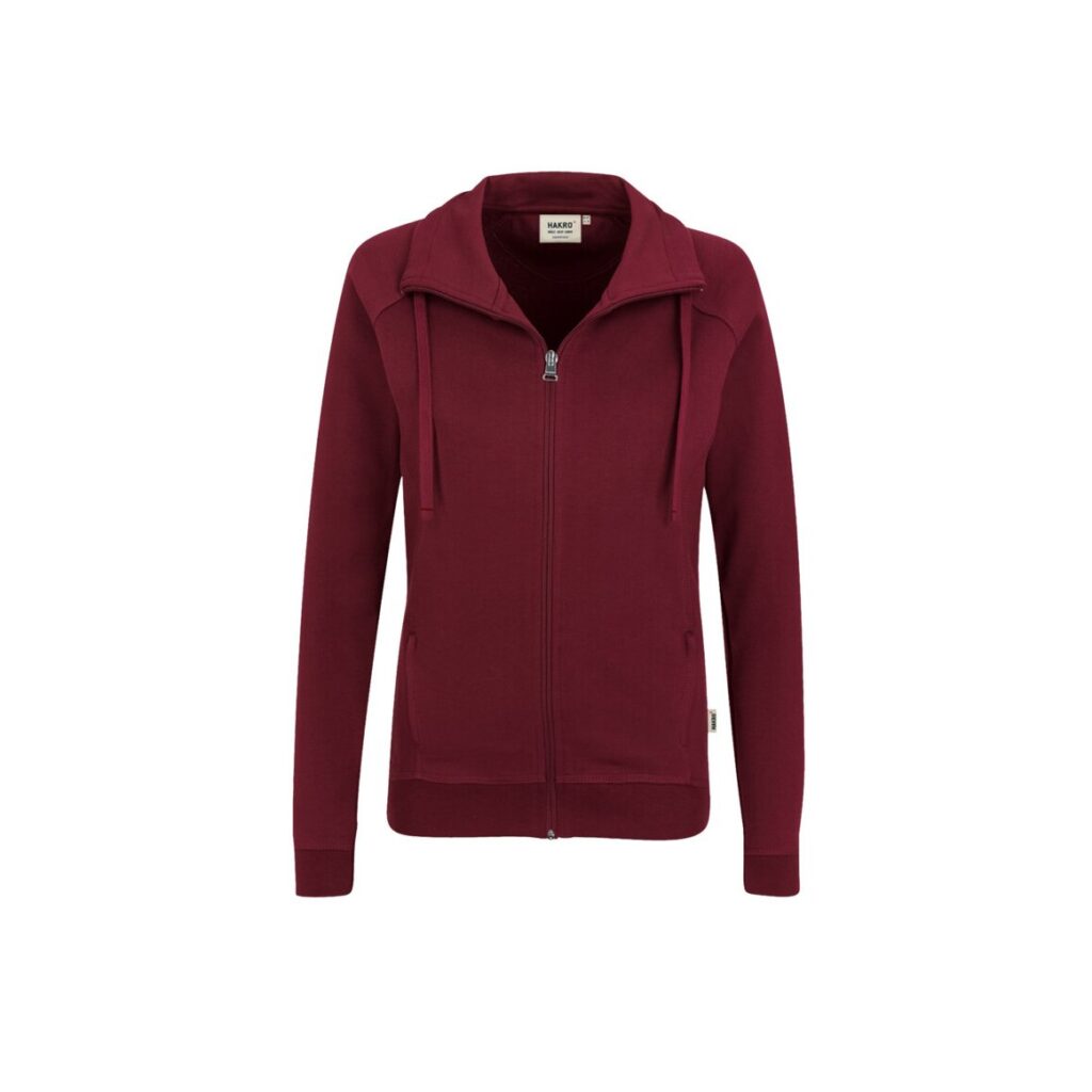 Women-Sweatjacke College, WEINROT (70% BW/30% Polyester, 300 g/m²)