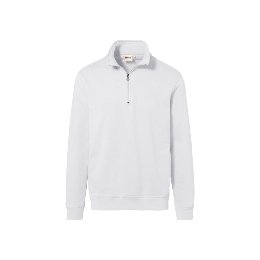 Zip-Sweatshirt Premium, WEISS (70% BW/30% Polyester, 300 g/m²)