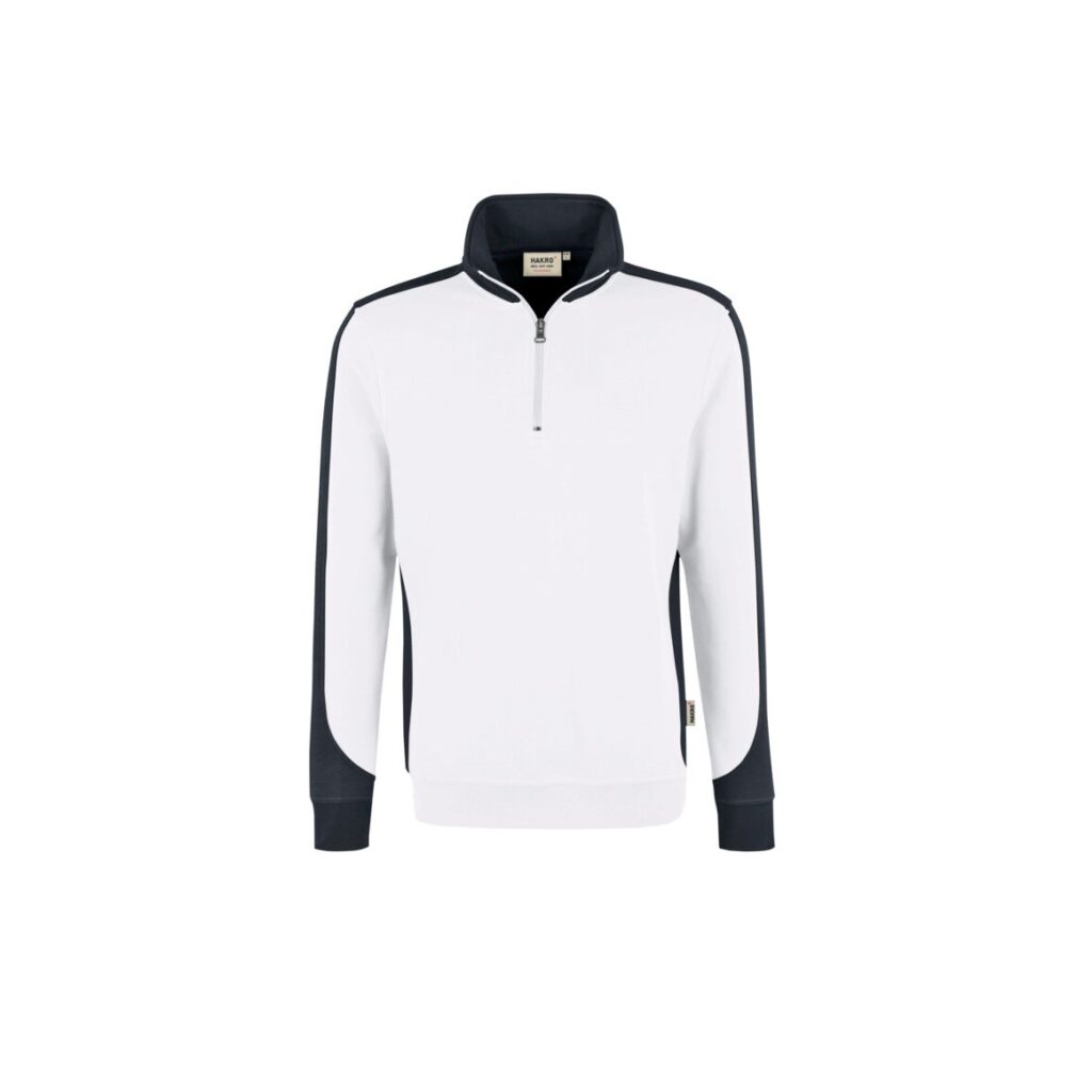 Zip-Sweatshirt-CONTRAST PERFORMANCE, Farbe weiss/anthrazit
