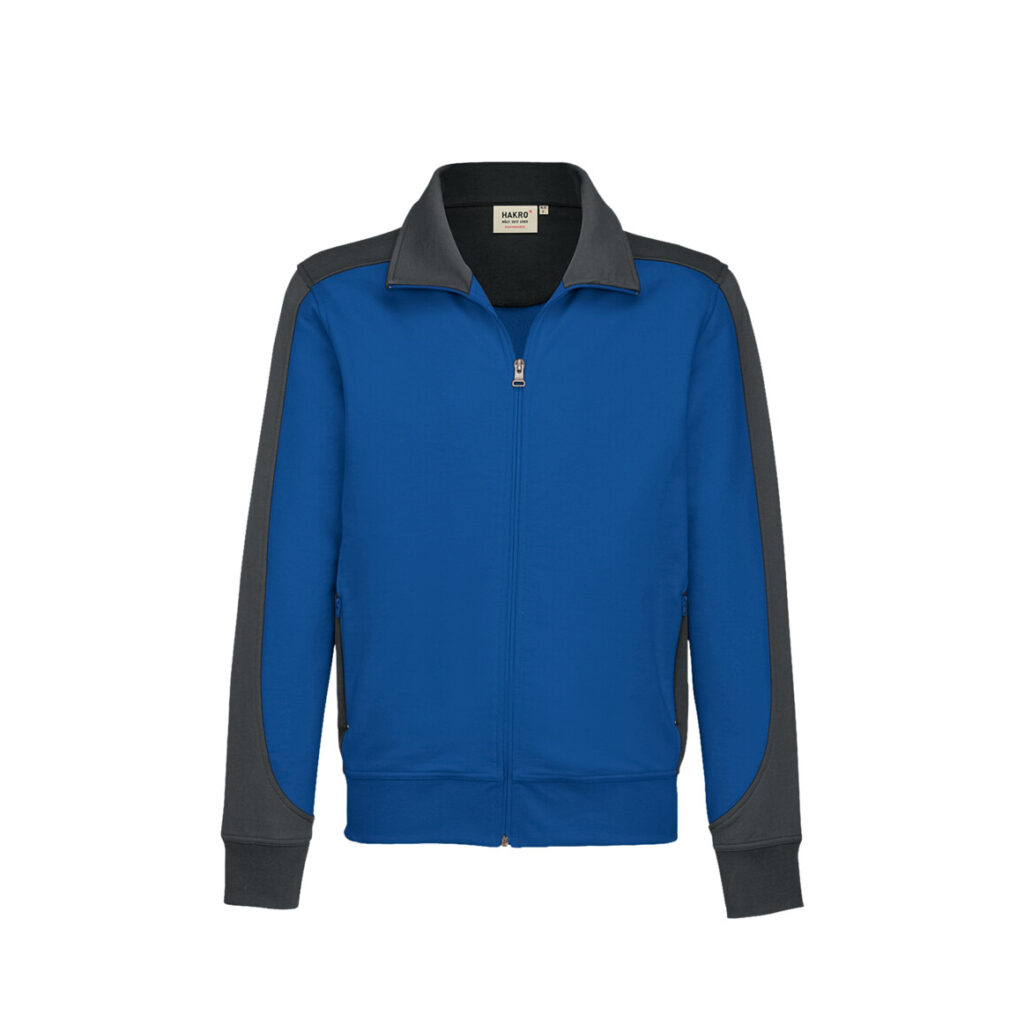 Herren-Sweatjacke Contrast Performance, royalblau/anthrazit