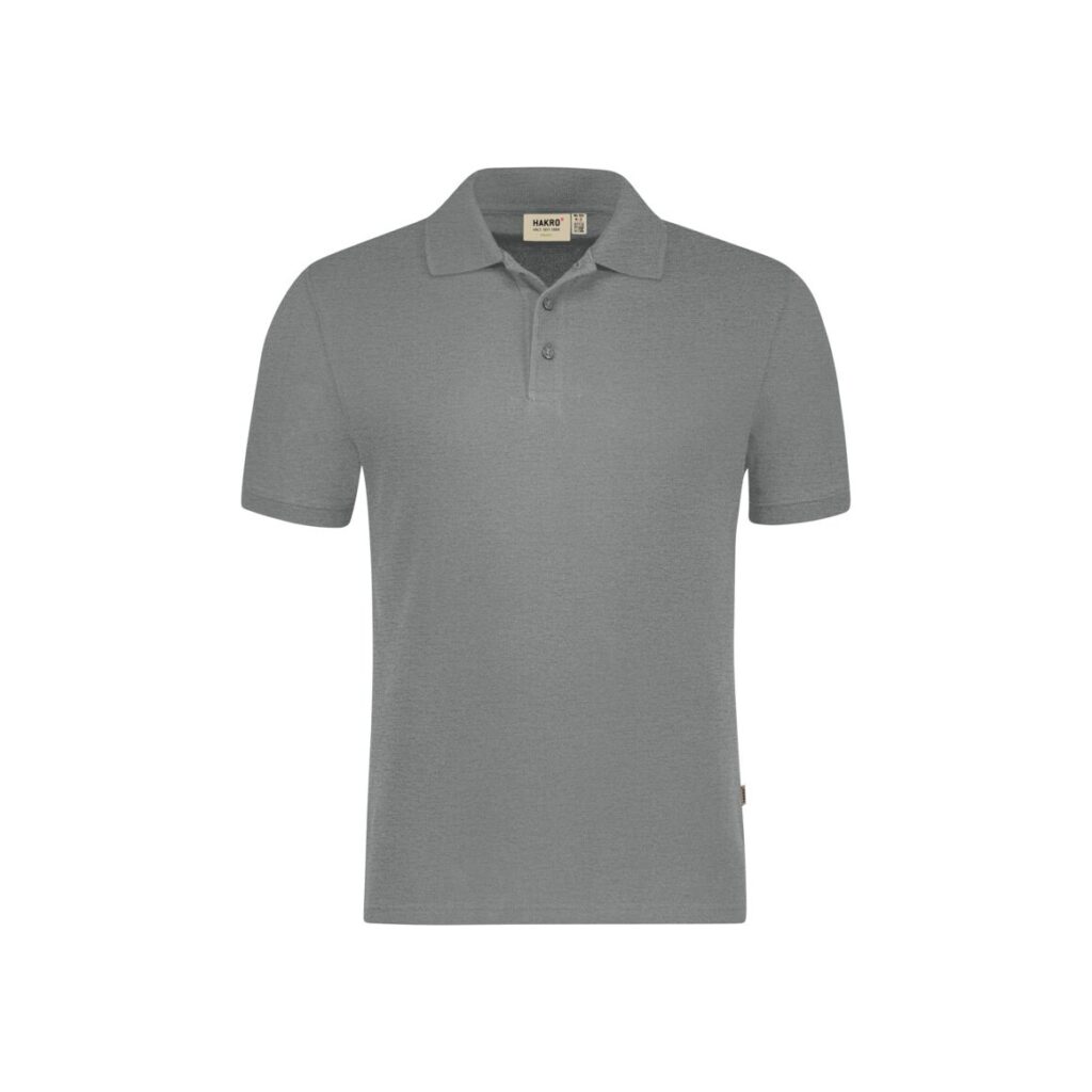 HAKRO Poloshirt Bio-Baumwolle GOTS grau meliert