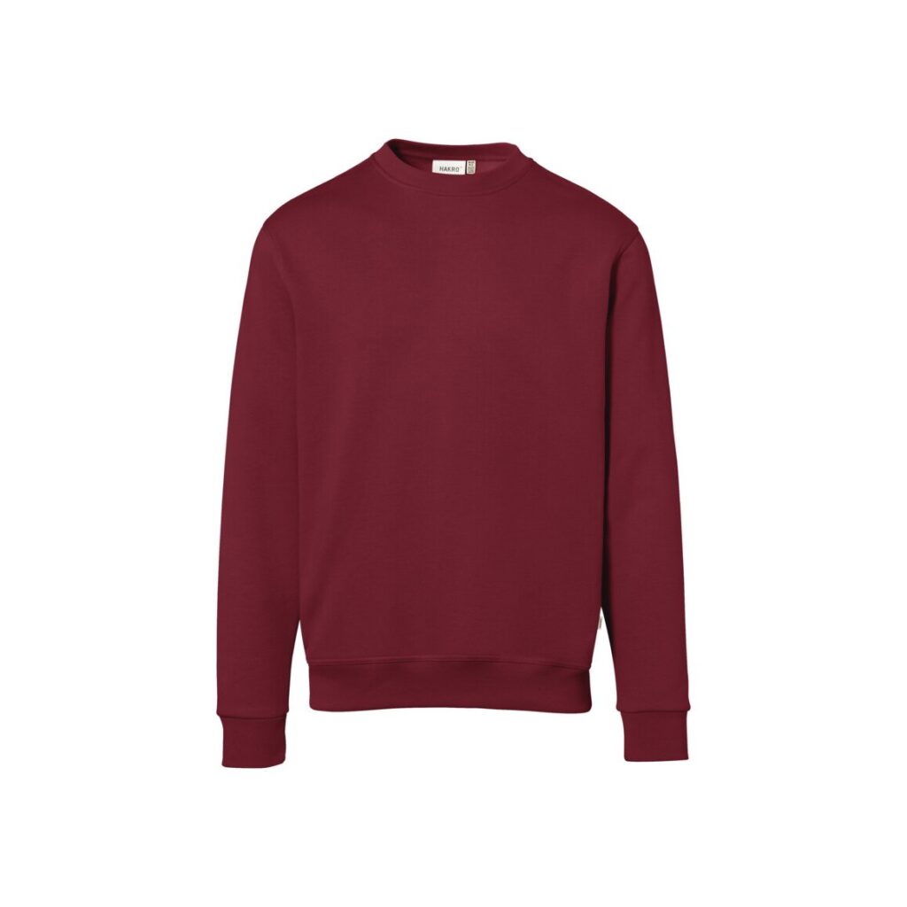 HAKRO Sweatshirt Bio-Baumwolle GOTS weinrot