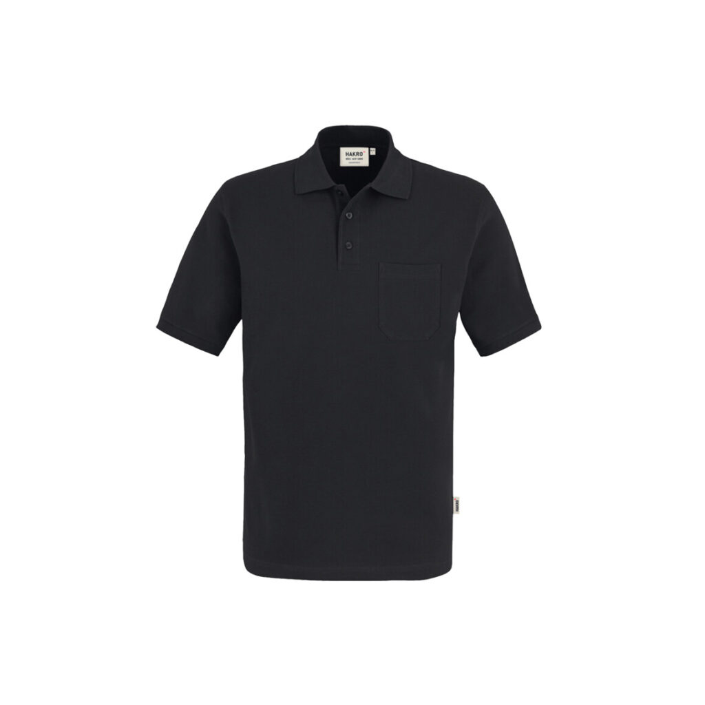 Pocket-Poloshirt Top, 100% BW, 200g/qm, schwarz