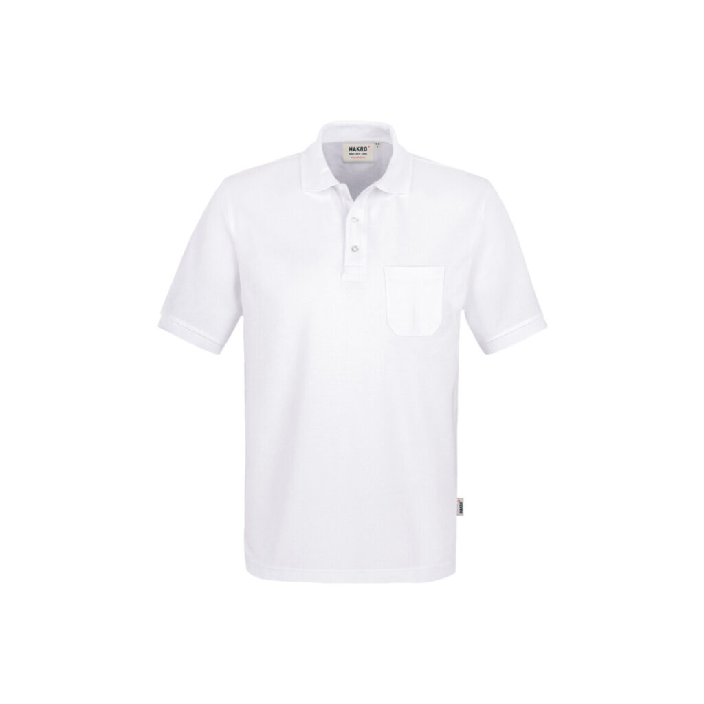 pocket-poloshirt performance, 200g/qm, 50% Pol./50% BW, weiß