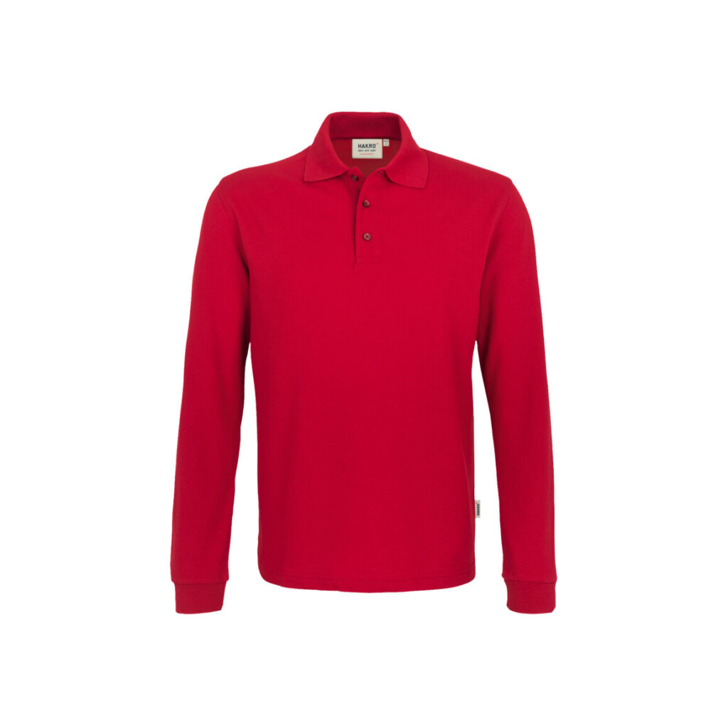 Longsleeve-Poloshirt Performance, ROT (50% BW/50% Polyester, 220 g/m²)