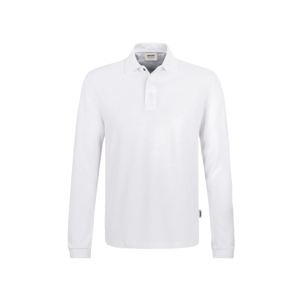 Longsleeve-Poloshirt HACCP-Performance, WEISS (50% BW/50% Polyester, 220 g/m²)
