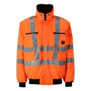 MASCOT® INNSBRUCK Pilotjacke m. Schulterreflexstreifen, HI-VIS ORANGE(80% Polyester/20% BW,300 g/m²)