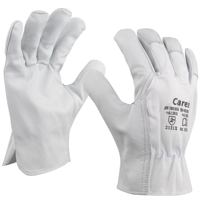 Art. 1505/K Nappalederhandschuh, Farbe: grau/weiß