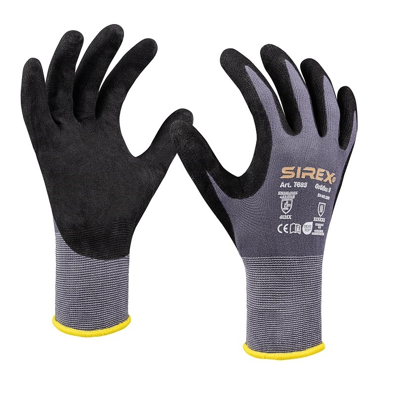 Art. T683 Strickhandschuh mit Beschichtung, Farbe: grau