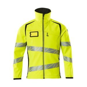 MASCOT® ACCELERATE SAFE Soft Shell Jacke, Hi-vis gelb/schwarz 100% Polyester, 330 g/m²