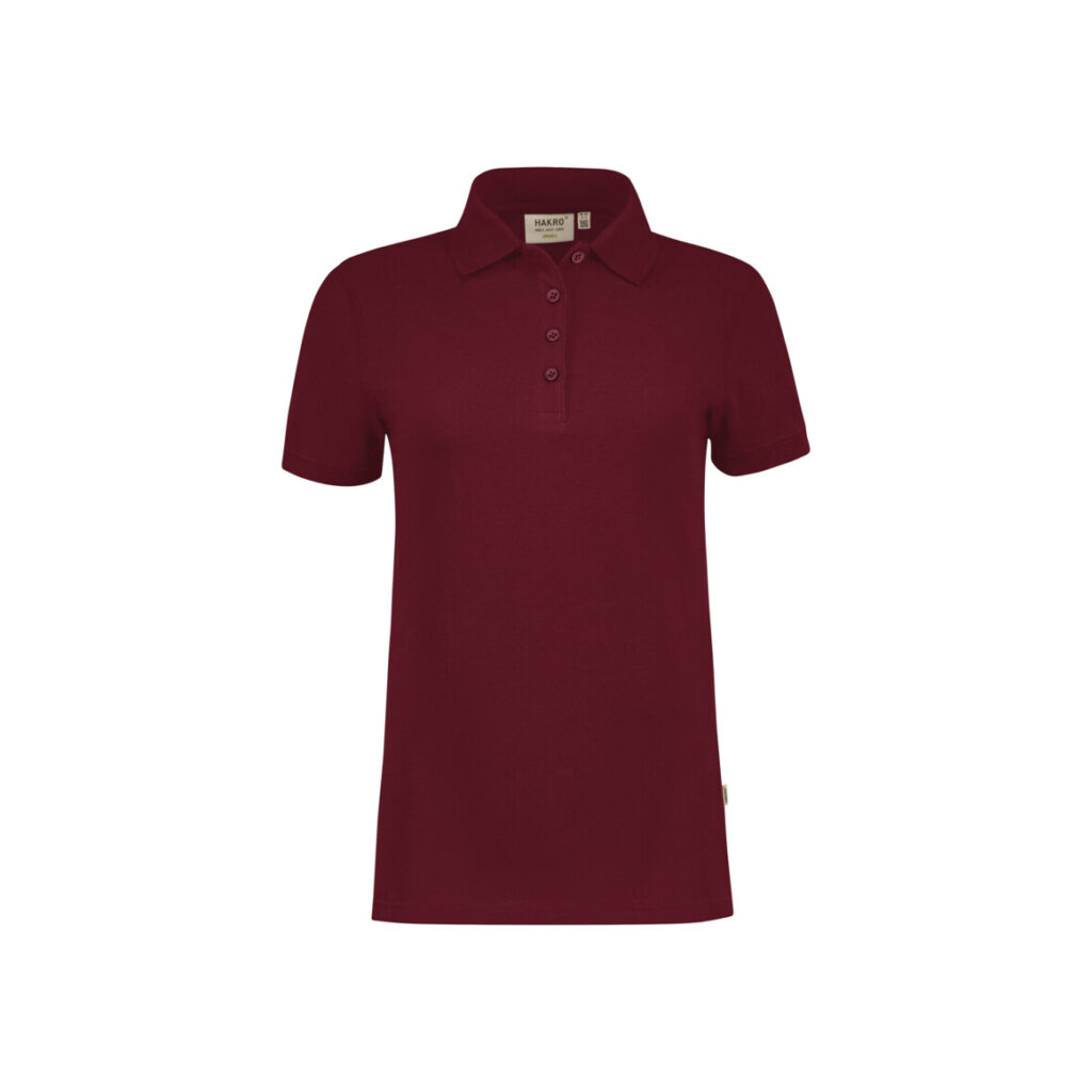 HAKRO Damen Poloshirt Bio-Baumwolle GOTS weinrot