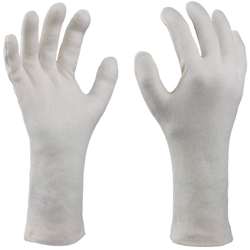 Art. 1010/MST/30 Baumwollhandschuh, Farbe: beige (natur), Länge ca. 30 cm