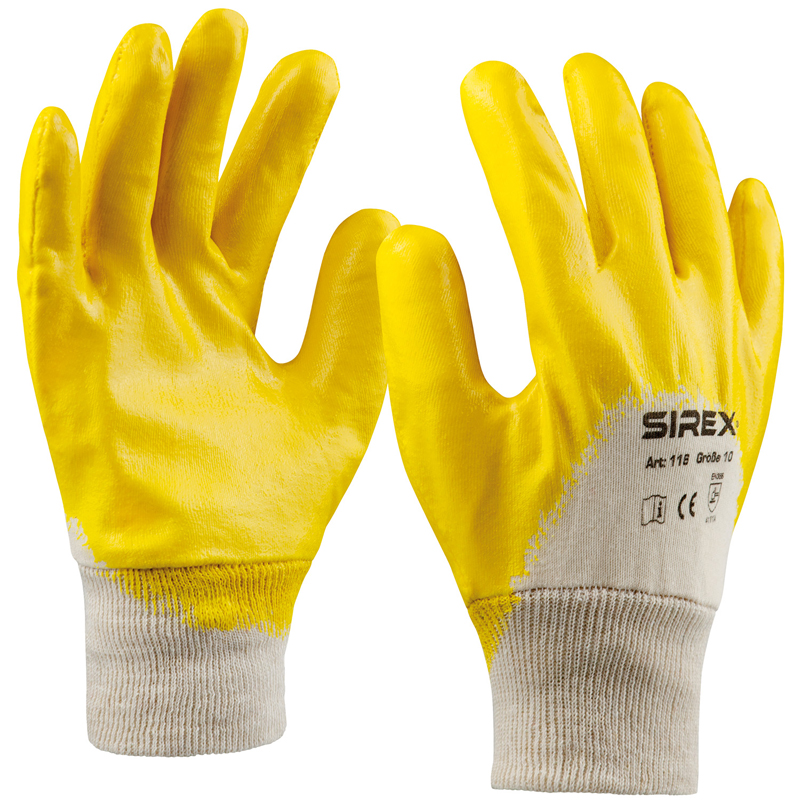 Art. 116 Nitril-Handschuh, teilbeschichtet, gelb