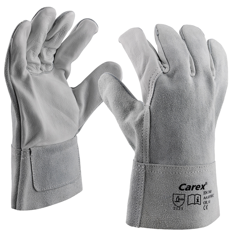 Art. 6530/C Wärmeschutzhandschuh, Rindleder, Farbe: grau, Länge ca. 28 cm