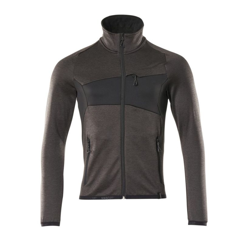 MASCOT® Accelerate Fleecepullover mit Reißverschluss dunkelanthrazit/schwarz