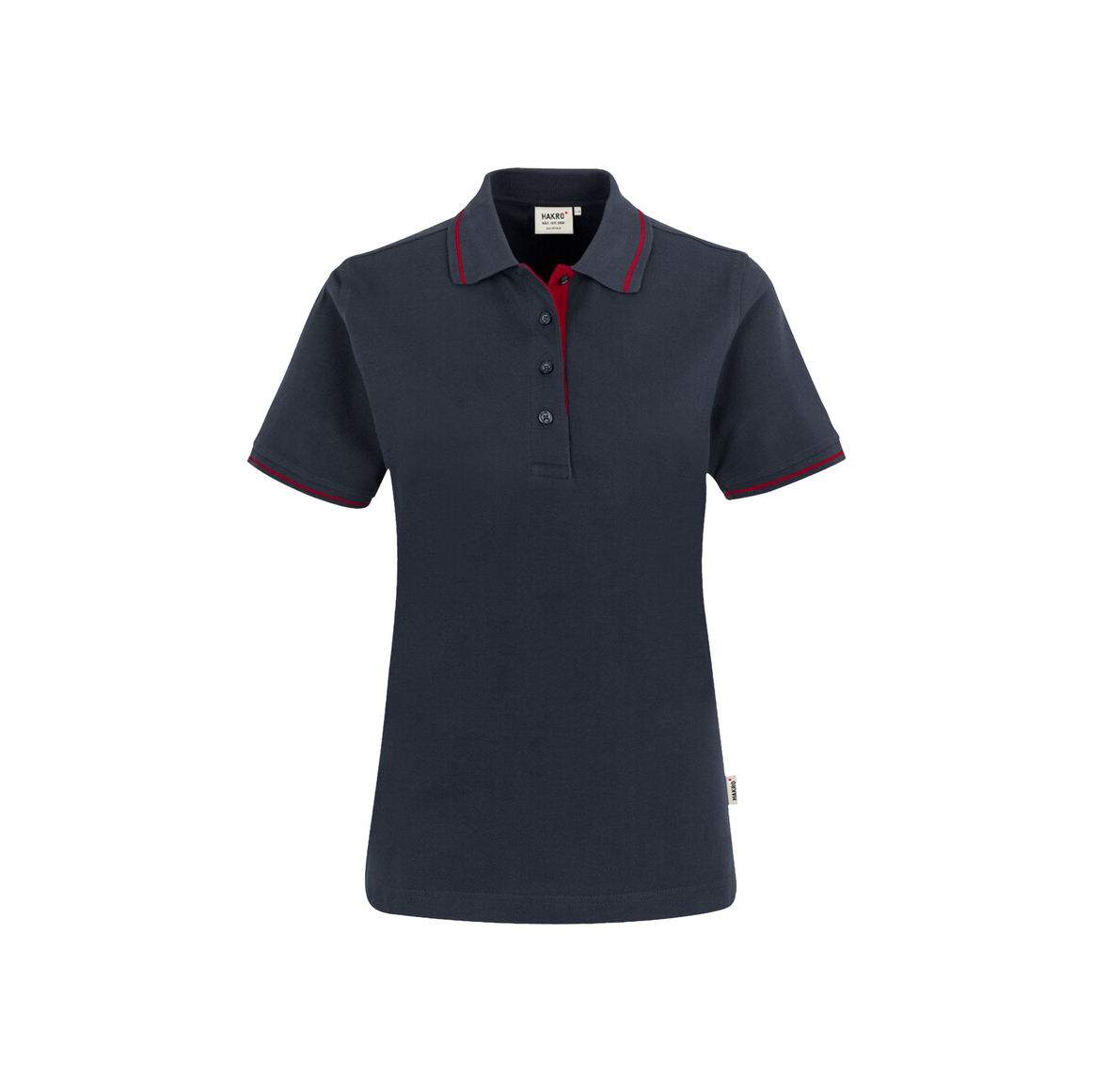 203 Women-Poloshirt Casual, TINTE/ROT (100% Baumwolle, 200g/m²)