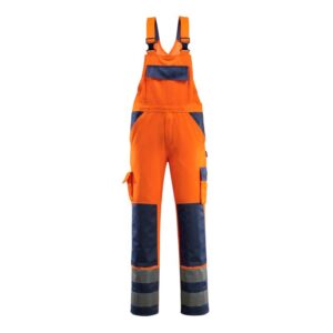 MASCOT® BARRAS Latzhose, ORANGE/MARINE Teflon®-behandelt (65% Polyester/35% BW, 290 g/m²)