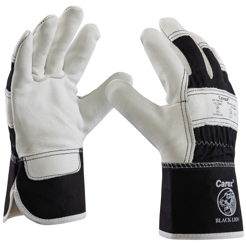 Art. 0162/LION BLACK LION® Rindlederhandschuh, Farbe: grau/schwarz