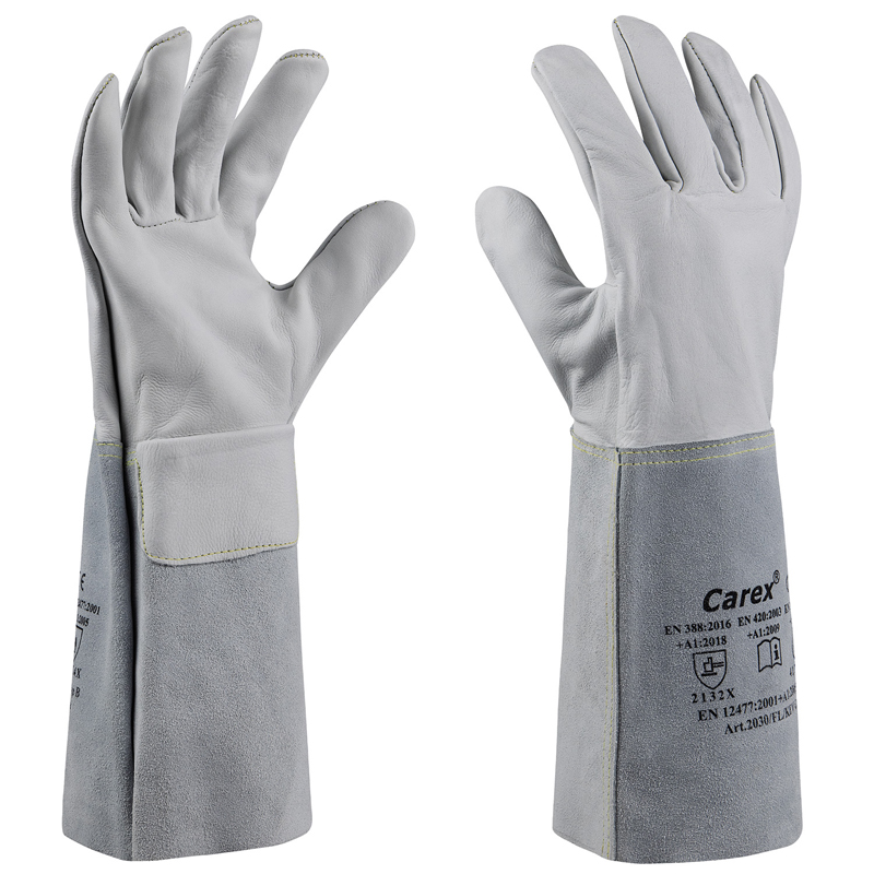 Art. 2030/KEV Schweißerschutzhandschuh, Nappaleder, Farbe: grau, Länge ca. 35 cm